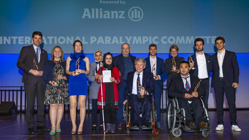 Group photo of all award winners on stage