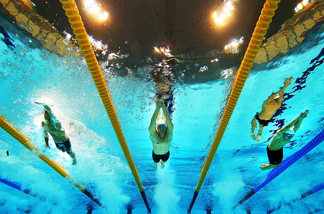 Ikar Boki competing in the men's 100m freestyle S13 heat on day 4 of the London 2012 Paralympic Games swimming competition.