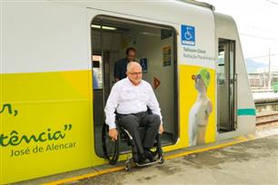 Sir Philip Craven was among the first passengers on the Rio 2016 Celebrate Literature train.