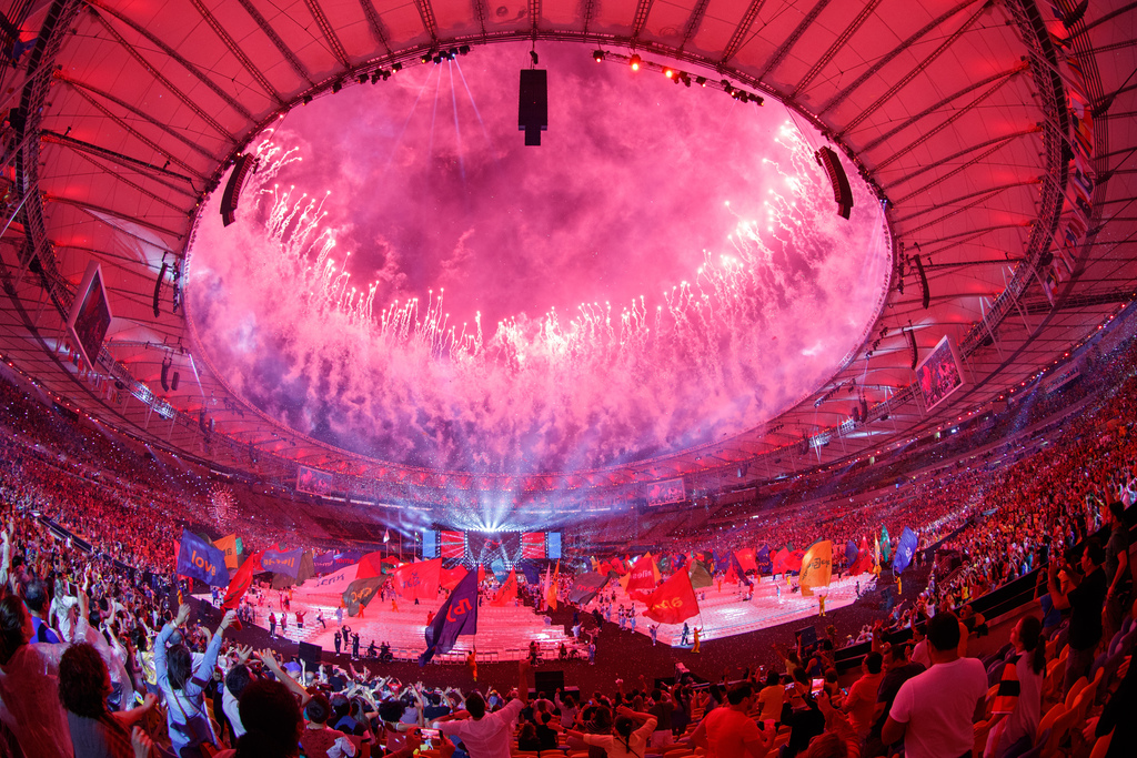 Fireworks at the Maracana stadium during the Rio 2016 Closing Ceremony