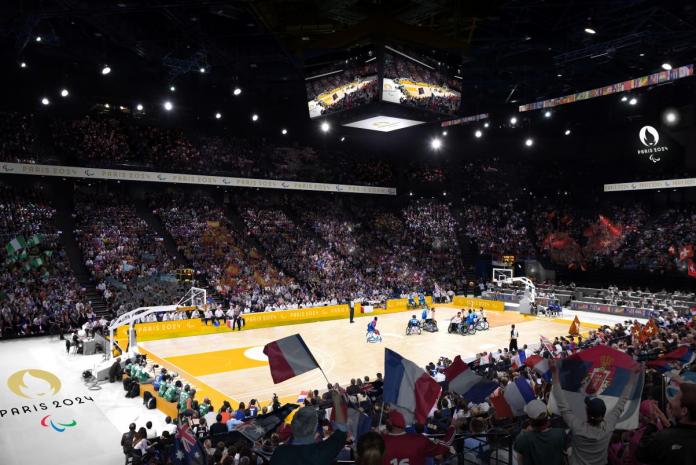 Visual graphic of the wheelchair basketball venue at Paris 2024