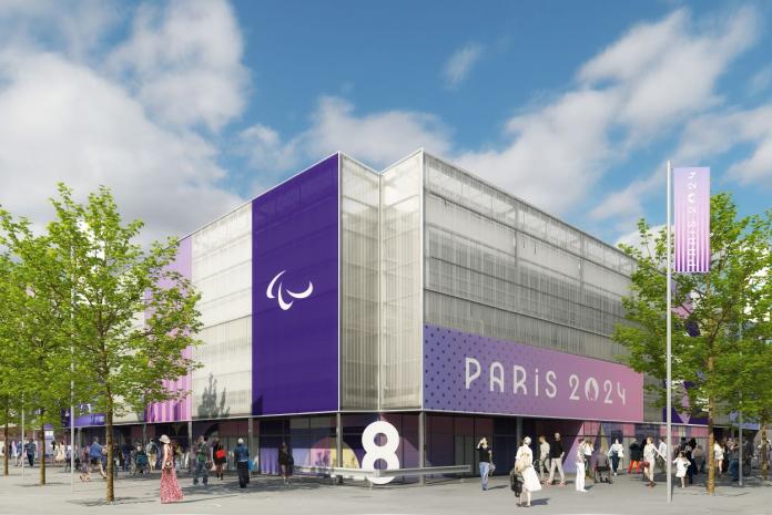 The exterior of North Paris Arena, the venue of sitting volleyball at Paris 2024
