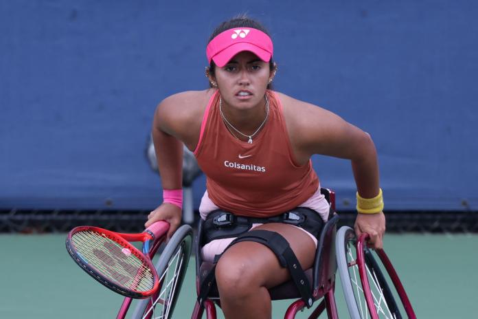 Angelica Bernal of Colombia in action at the 2022 US Open