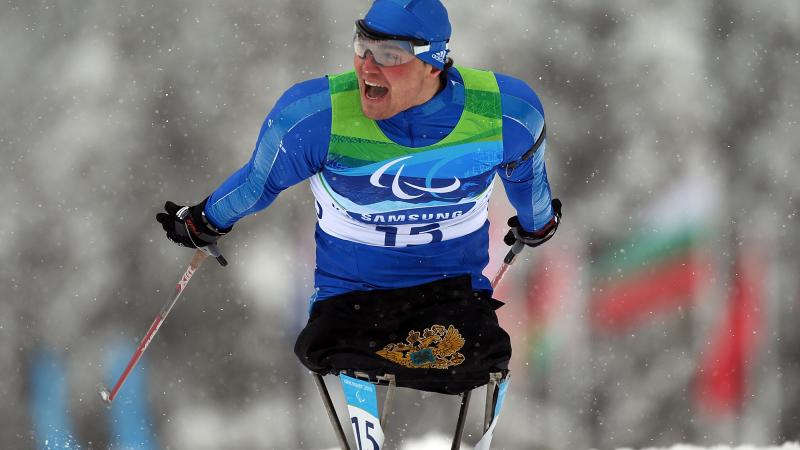 Irek Zaripov (RUS) competing at the Vancouver 2010 Paralympic Winter Games.