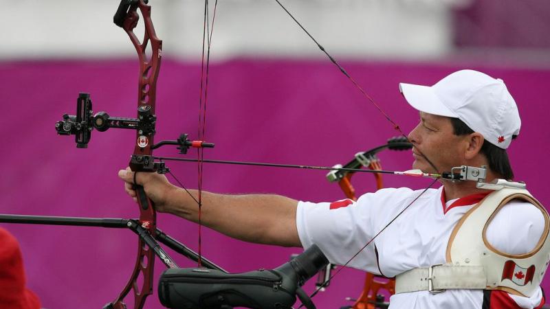 Kevin Evans gets ready to fire at London 2012