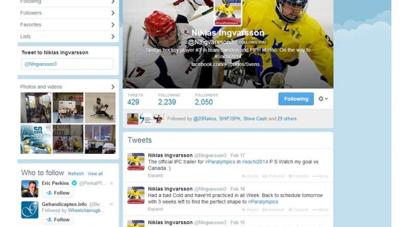 Screenshot twitter page Niklas Ingvarsson