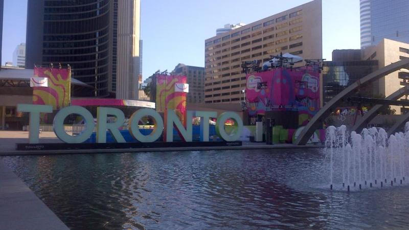 This iconic Toronto sign in Nathan Philiips Square has become a hit during Toronto 2015.