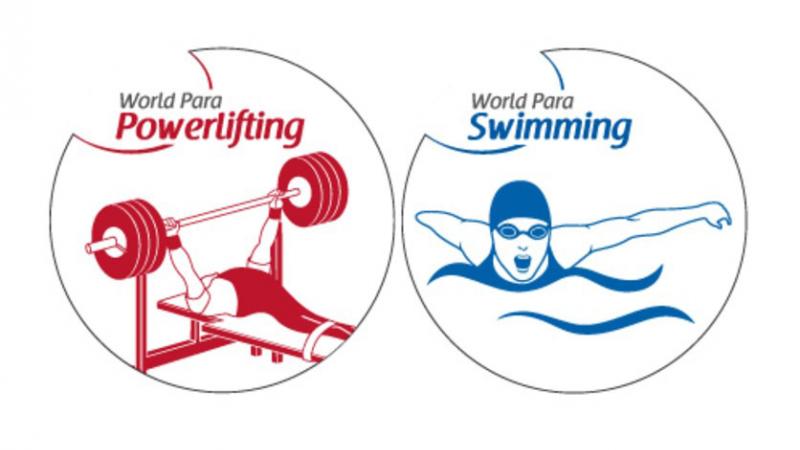 Para powerlifting and Para swimming - logo collage