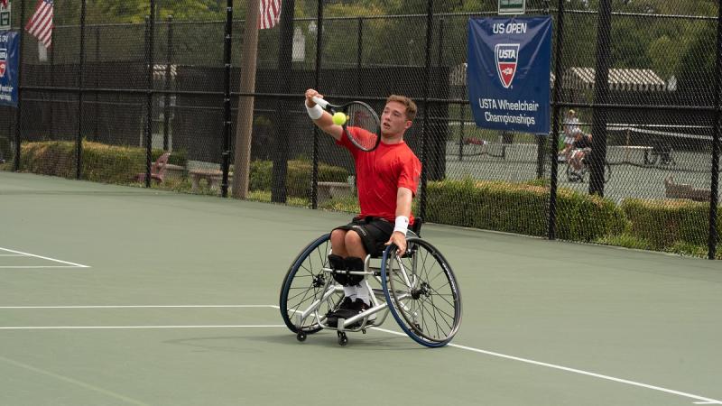 Alfie Hewett competing at the last Super Series of 2018