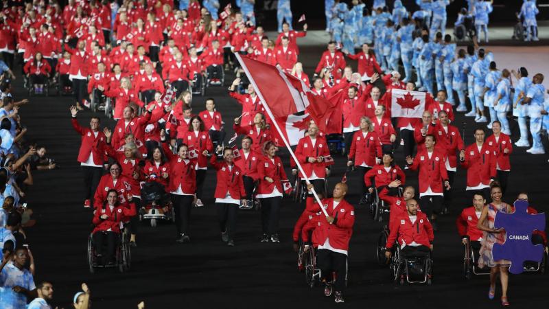 Canadian delegation marching at the Opening Ceremony of the Rio 2016 Paralympic Games