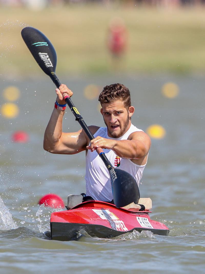 Man paddles in kayak
