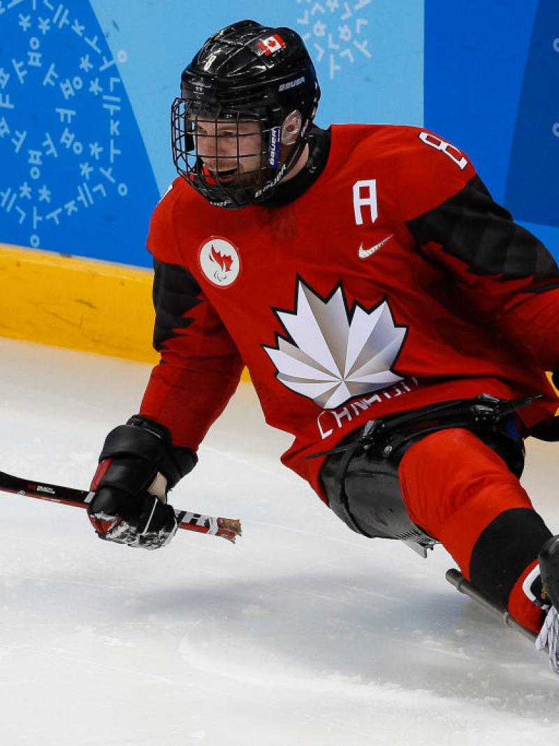 CAPTAIN COOL: File photo of Tyler McGregor of Canada celebrating a goal in the Ice Hockey Preliminary Round - Group A game against Sweden at the 2018 PyeongChang Paralympic Winter Games.