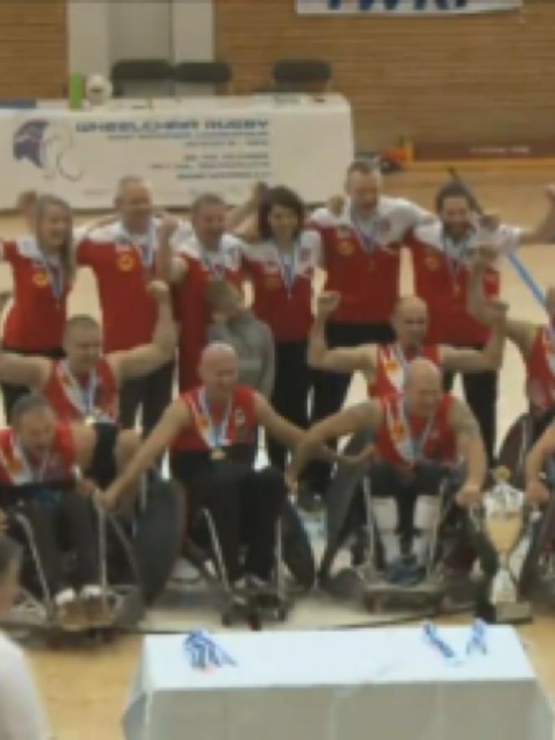 Poland celebrates victory over Finland.