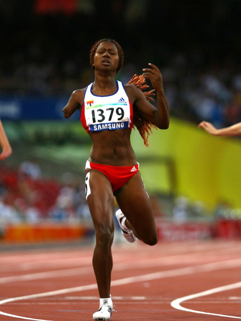 Crossing the finishing line in Beijing