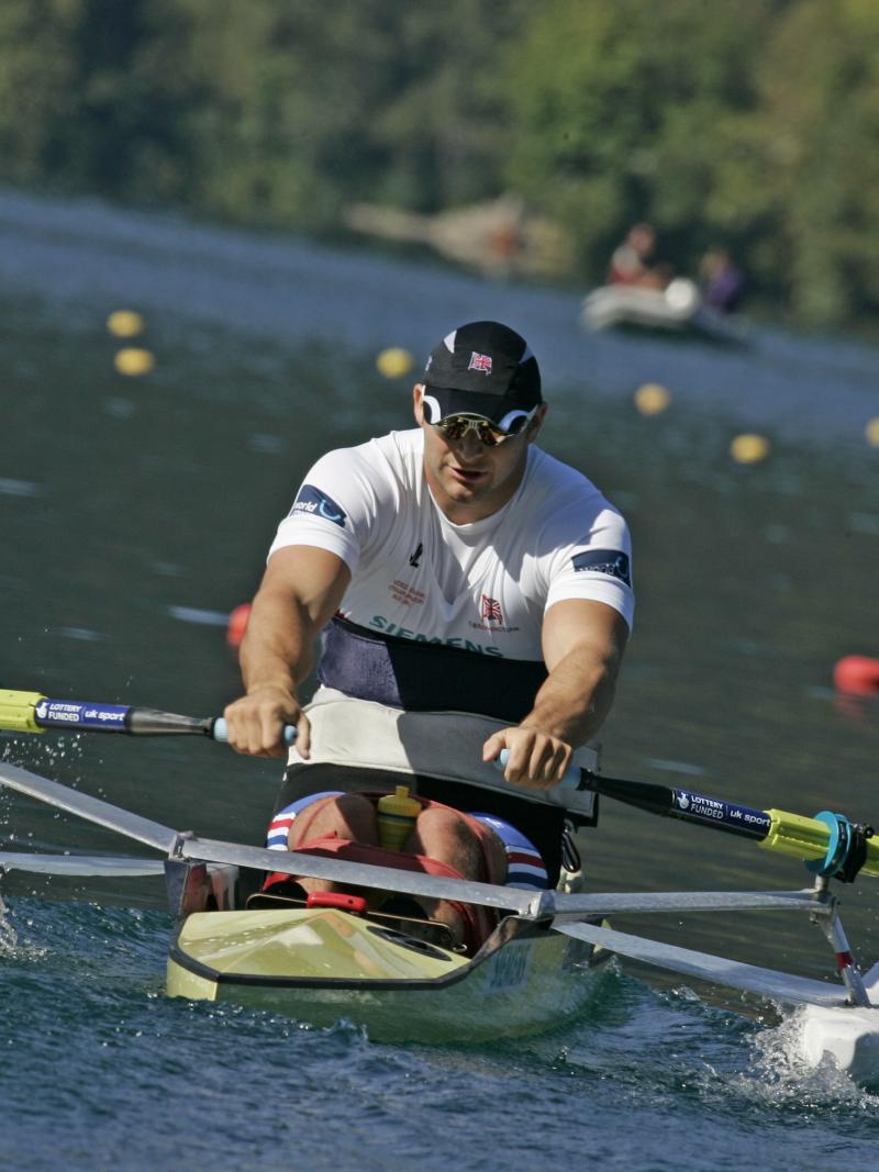 A picture of an athlete rowing