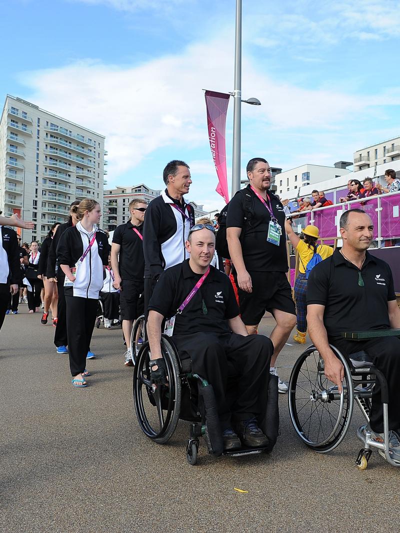 Michael Johnson and Duane Kale at the Olympic Park