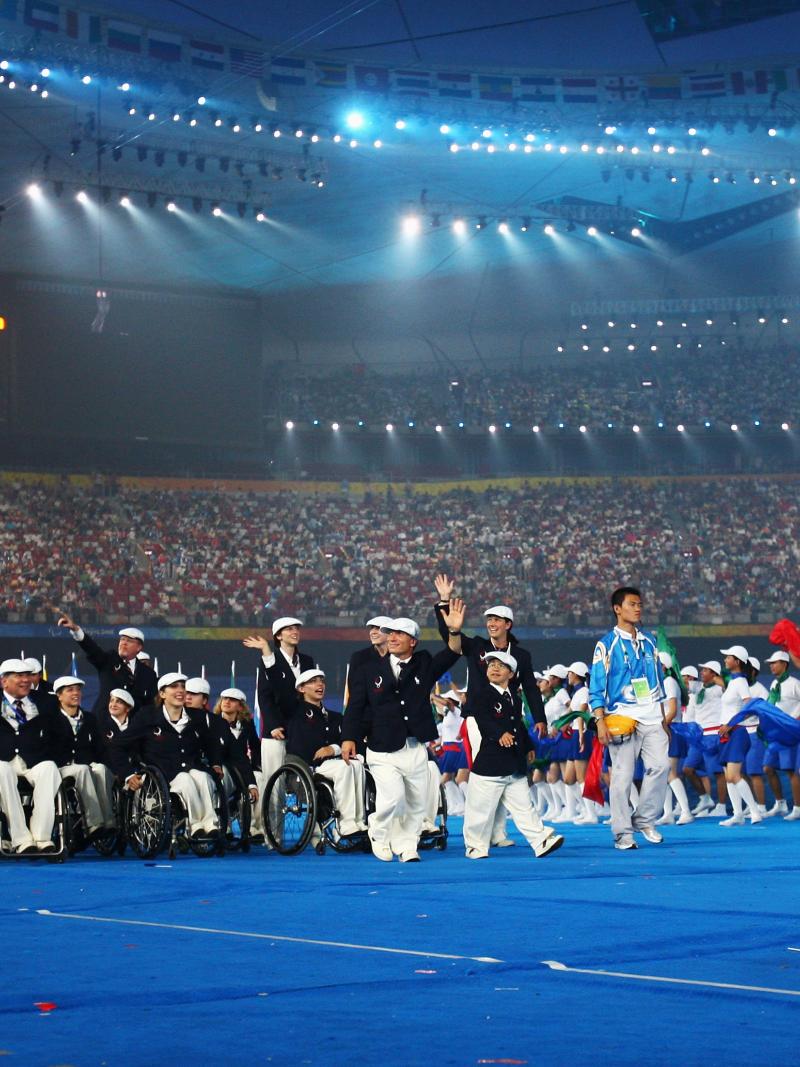 USA team with flag