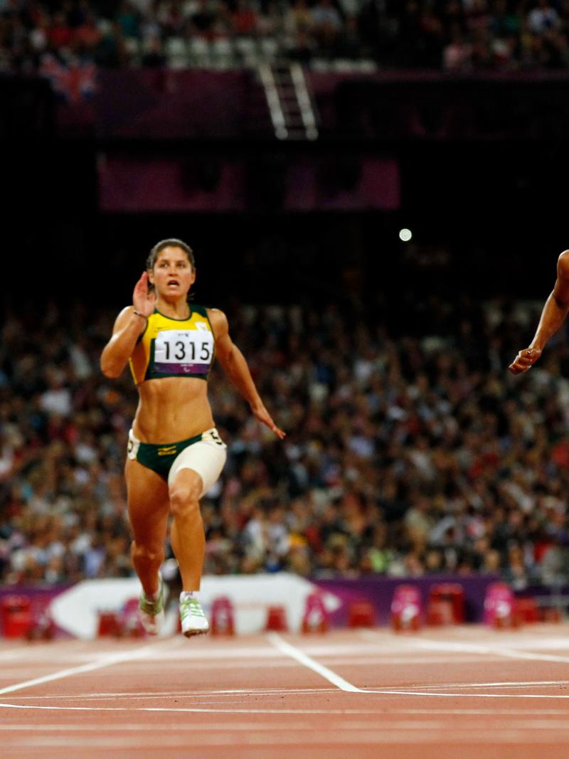 A picture of women running on the track