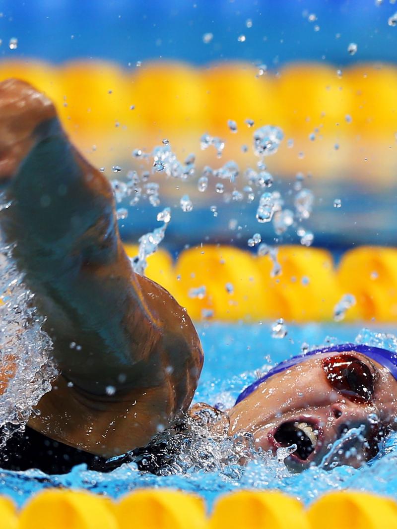 Athlete swimming.