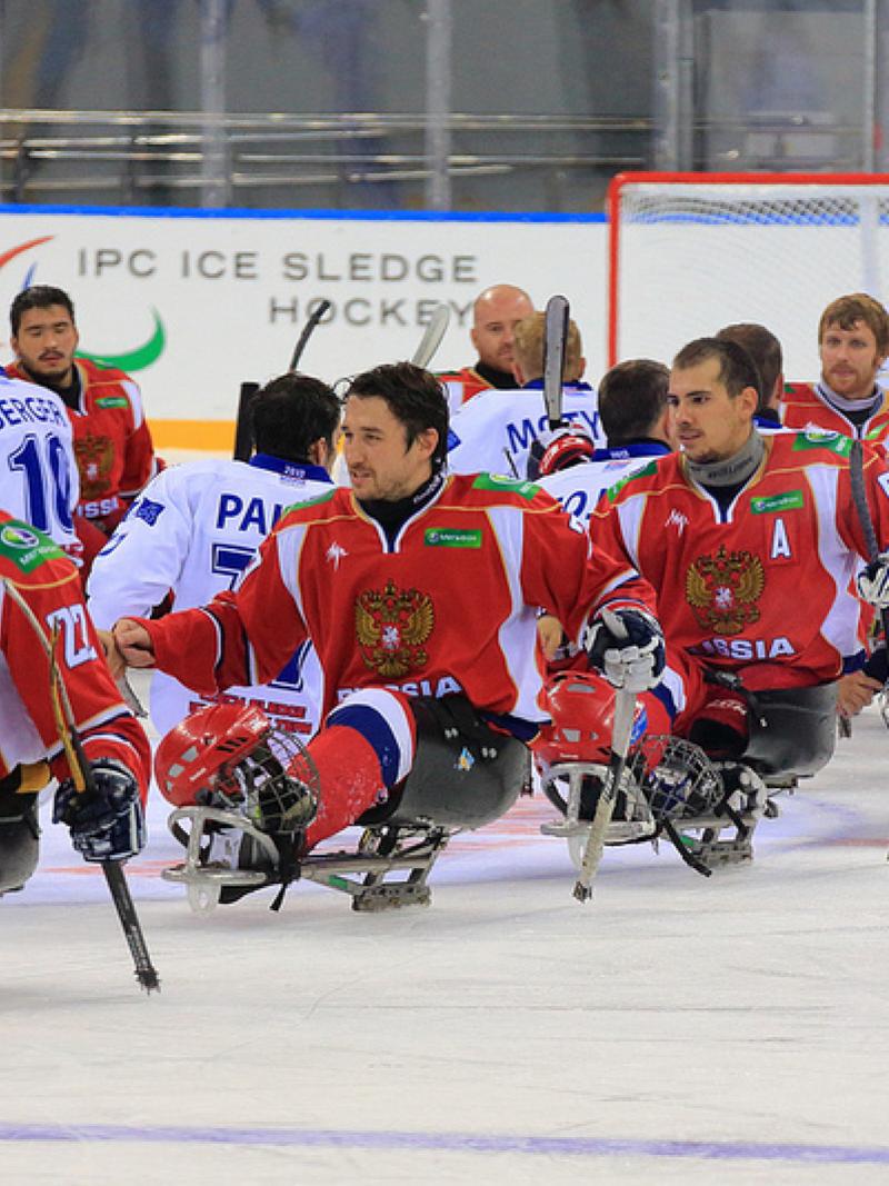 Russia's ice sledge hockey team