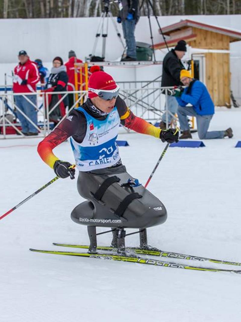 Germany's Andrea Eskau won gold in the long distance cross-country at Cable 2015