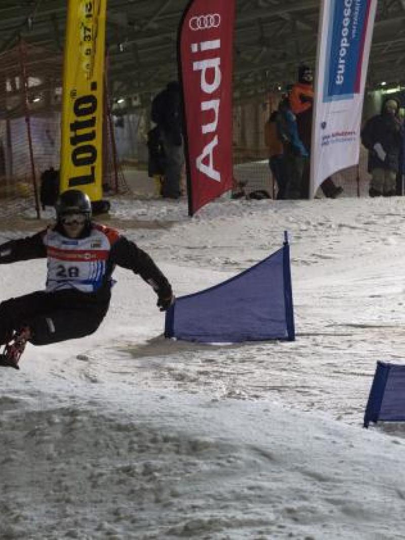 American rider Mike Schultz had an incredible debut at the para-snowboard World Cup in Landgraaf, the Netherlands.