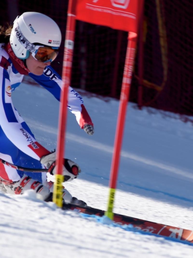 French skier Marie Bochet skied the downhill at Panorama 2015.