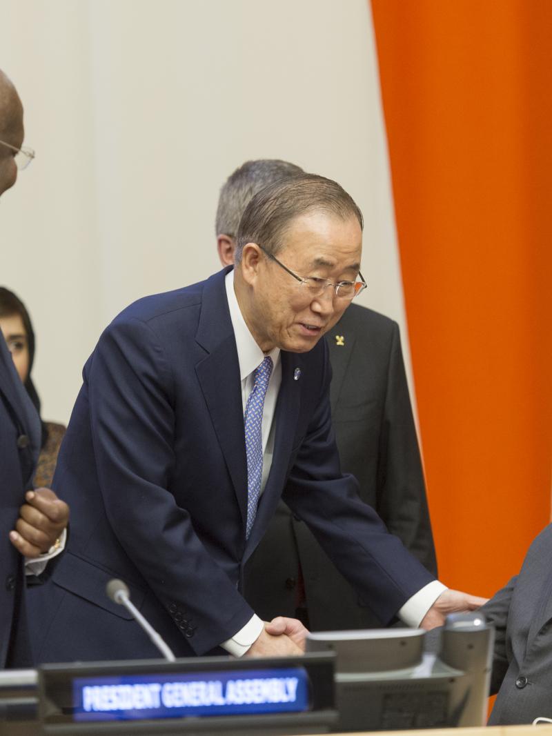 IPC President Sir Philip Craven and UN Secretary General Ban Ki-Moon at the United Nations headquarters in New York, USA