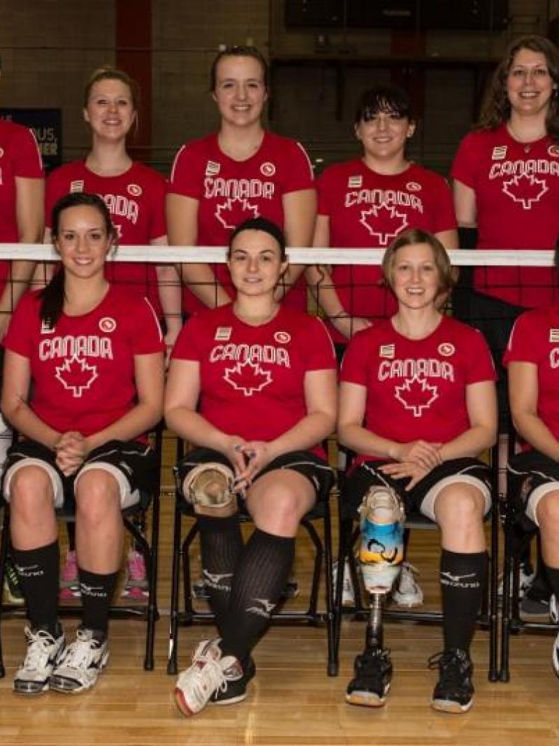 The Canadian women's sitting volleyball team.