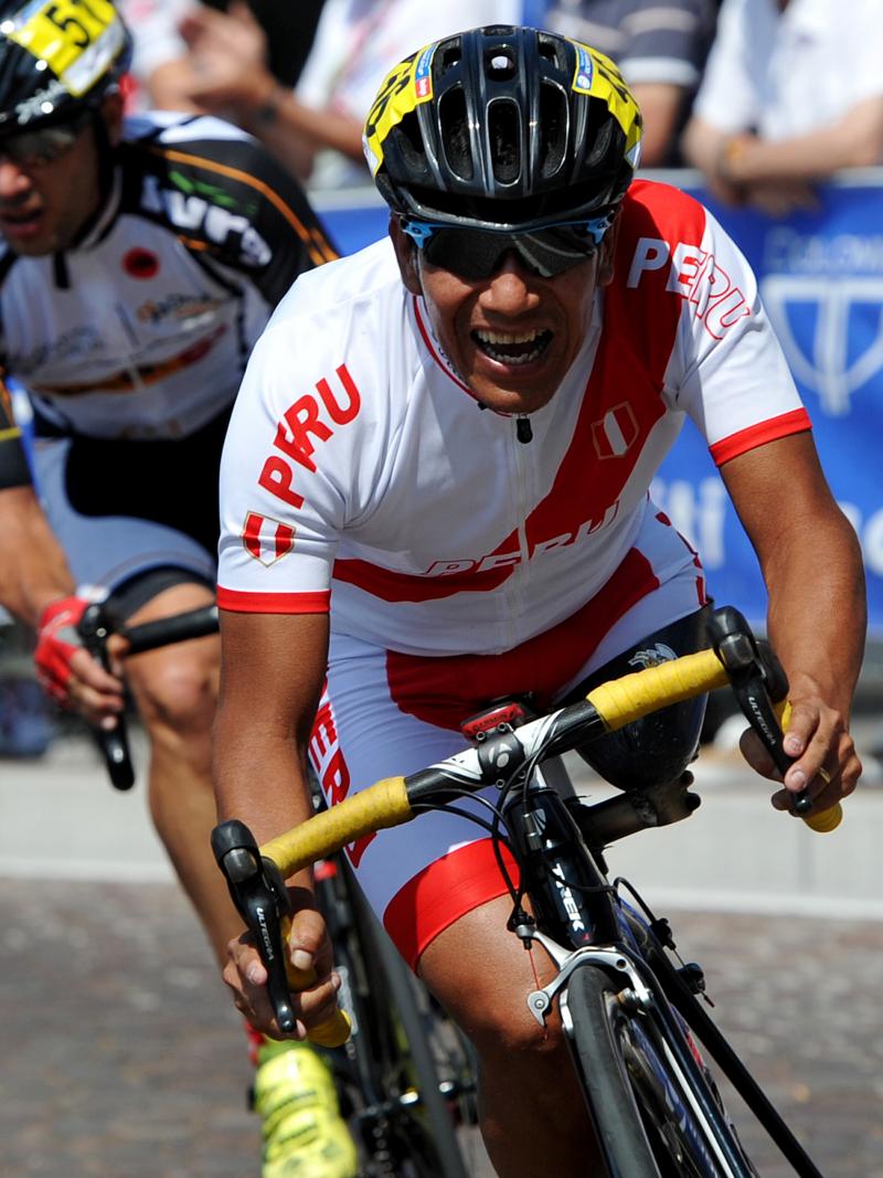 Para-cyclist on a bike.