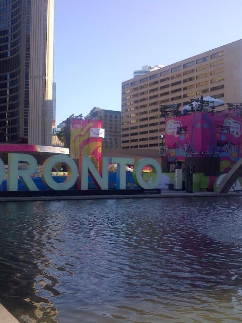 This iconic Toronto sign in Nathan Philiips Square has become a hit during Toronto 2015.