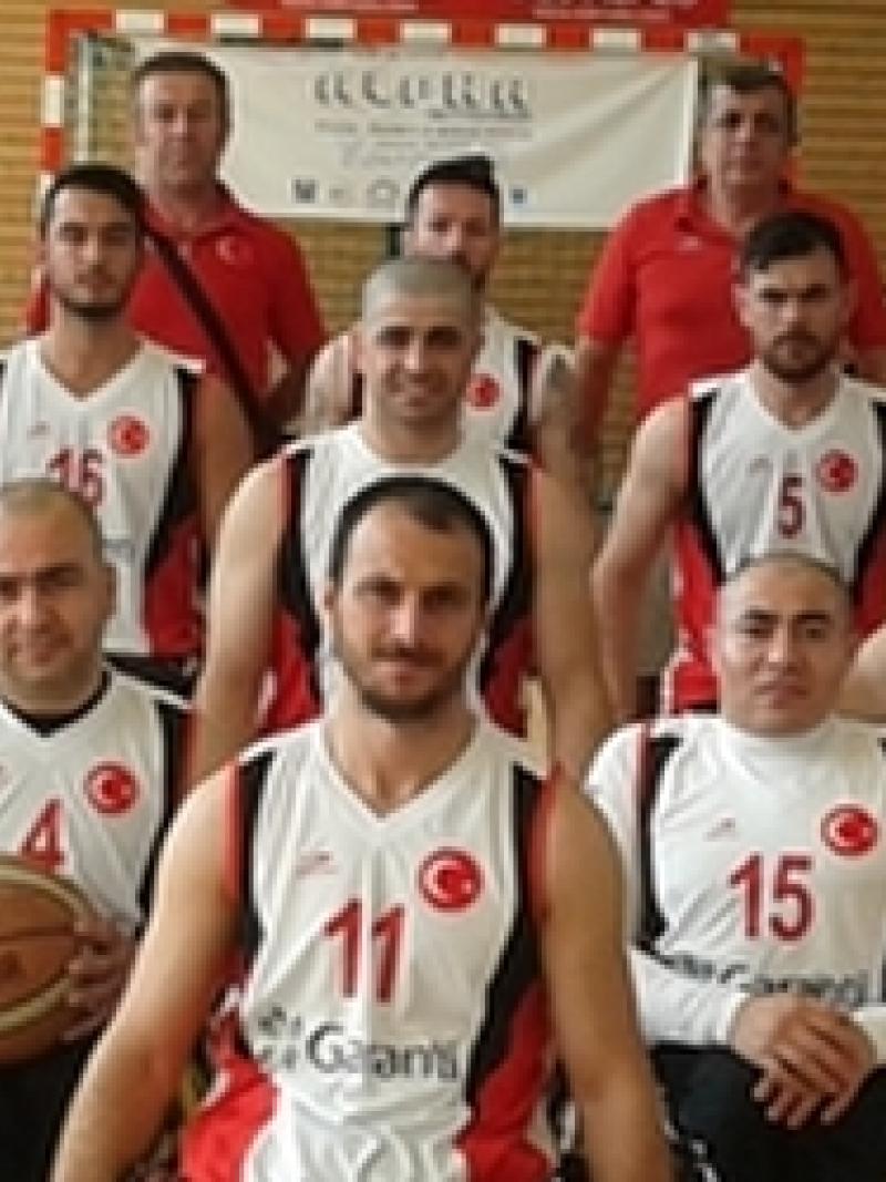 Group shot of wheelchair basketball team