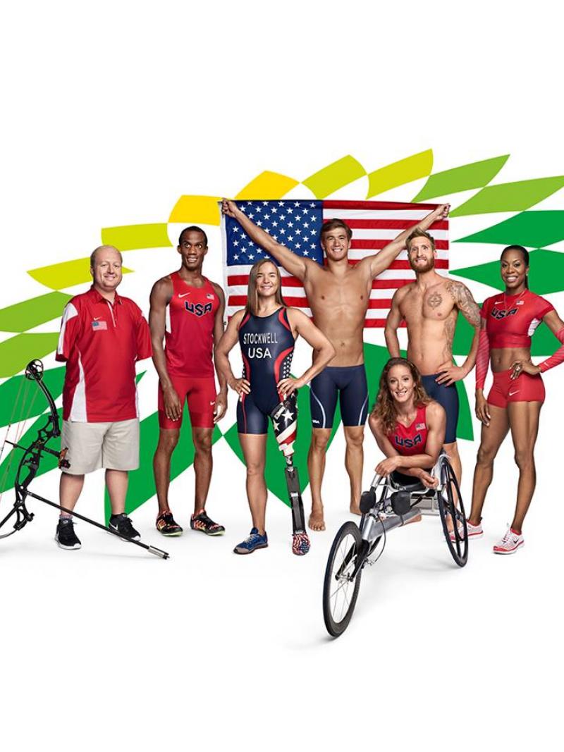 Matt Stutzman, Lex Gillette, Melissa Stockwell, Nathan Adrian, Brad Snyder, Sanya Richards-Ross and Tatyana McFadden.