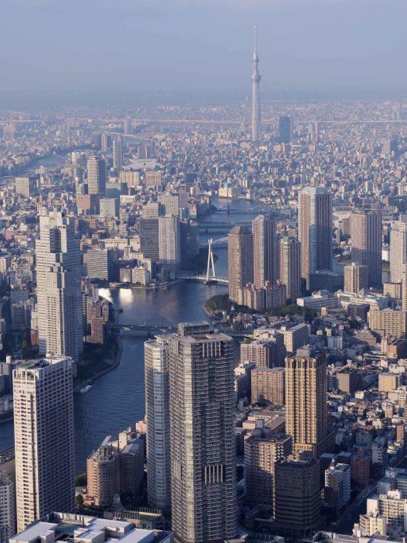 Aerial view of the Tokyo Skytree