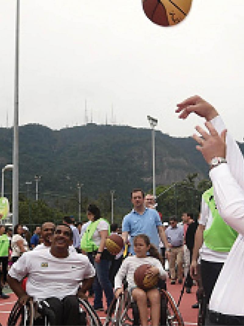 Sir Philip playing wheelchair basketball in Rio