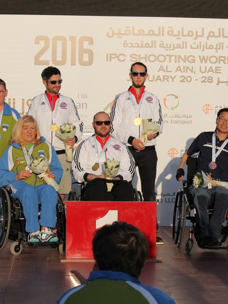 Podium with three teams
