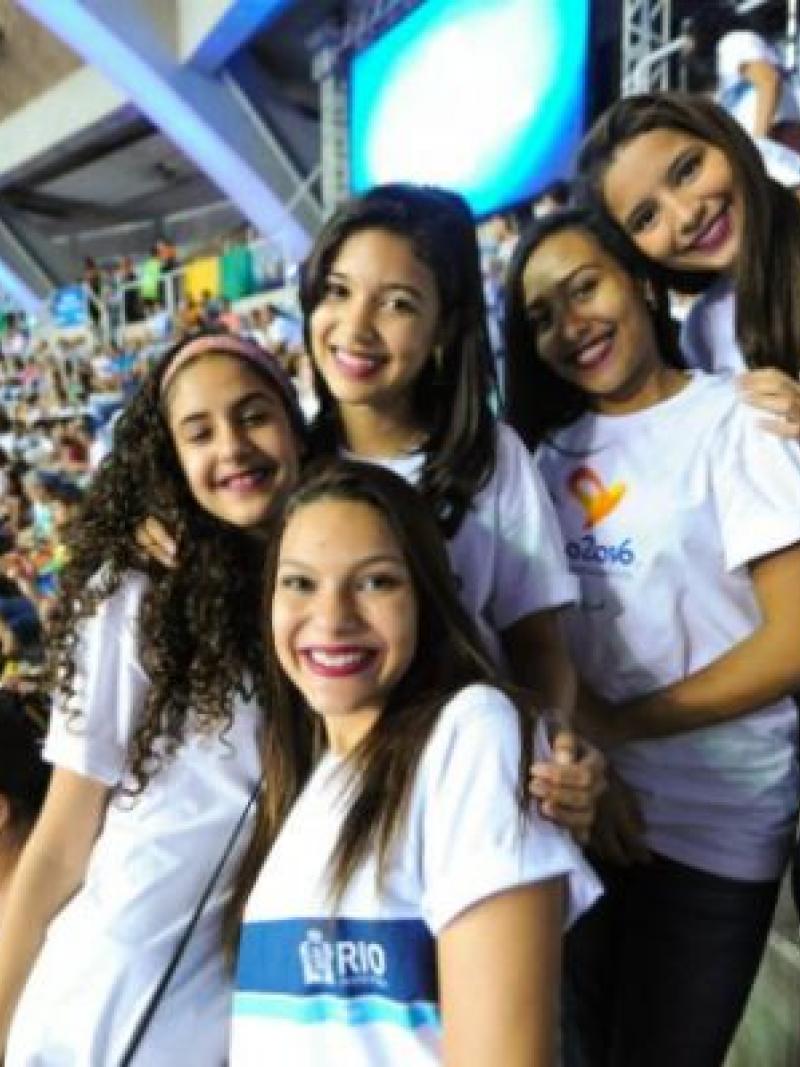 Group of young girls in Rio 2016 shirts