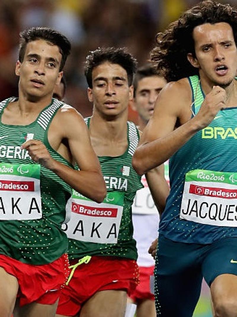 A group of men running