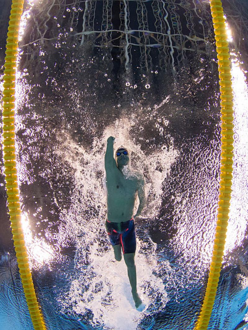 Daniel Dias of Brazil competes in the Men's 200m Freestyle S5 Final at the Rio 2016 Paralympic Games.