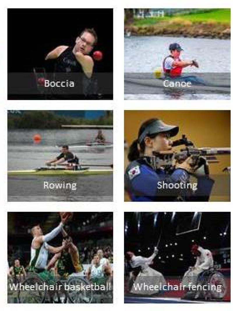 Collage with 22 sports images