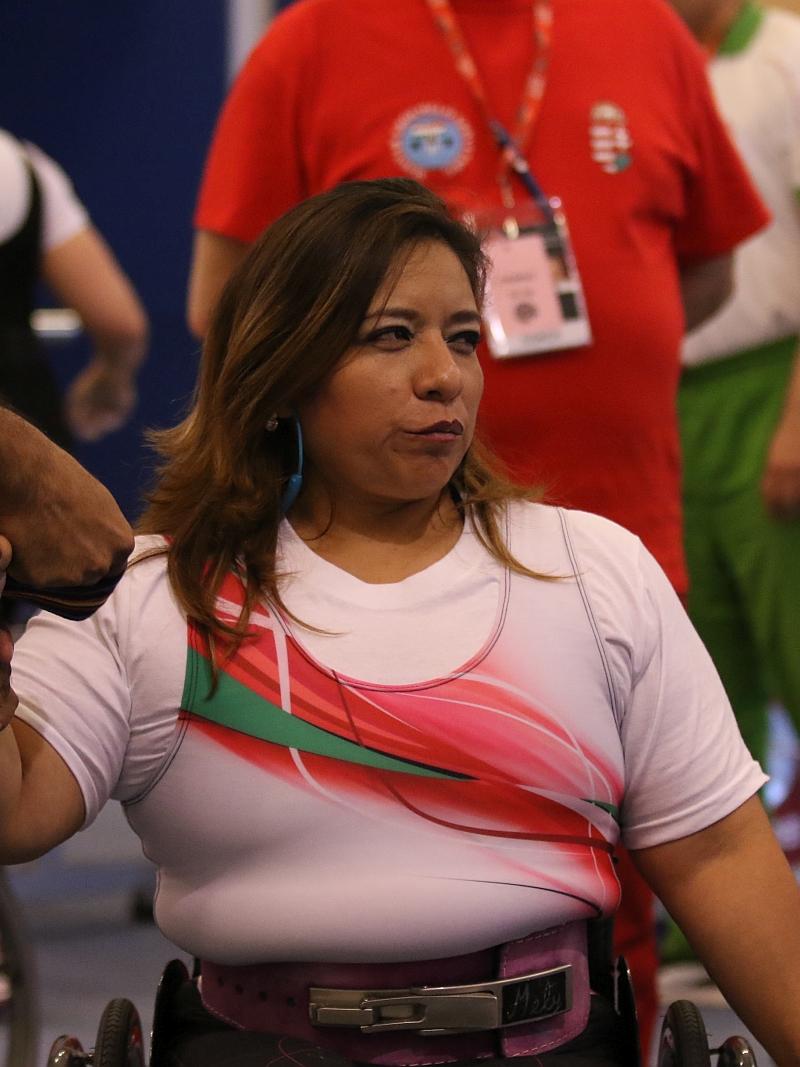 Mexico's Amalia Perez competing at the 2017 World Para Powerlifting World Cup in Eger, Hungary.