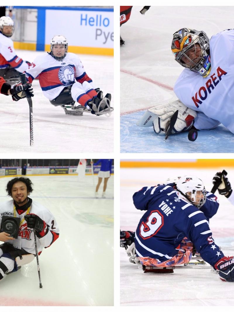 Para ice hockey players competing on the ice