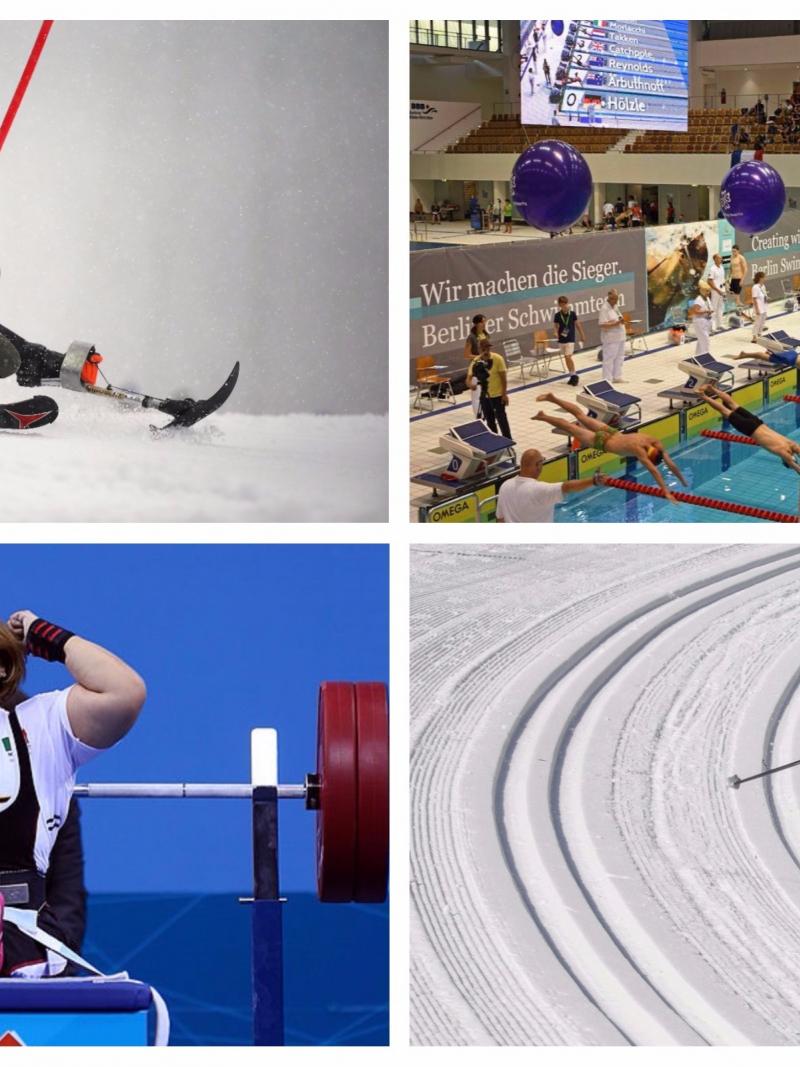 skiers, powerlifters and swimmers competing at their sports