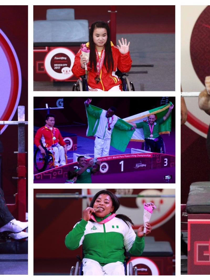 Five powerlifters celebrate winning gold