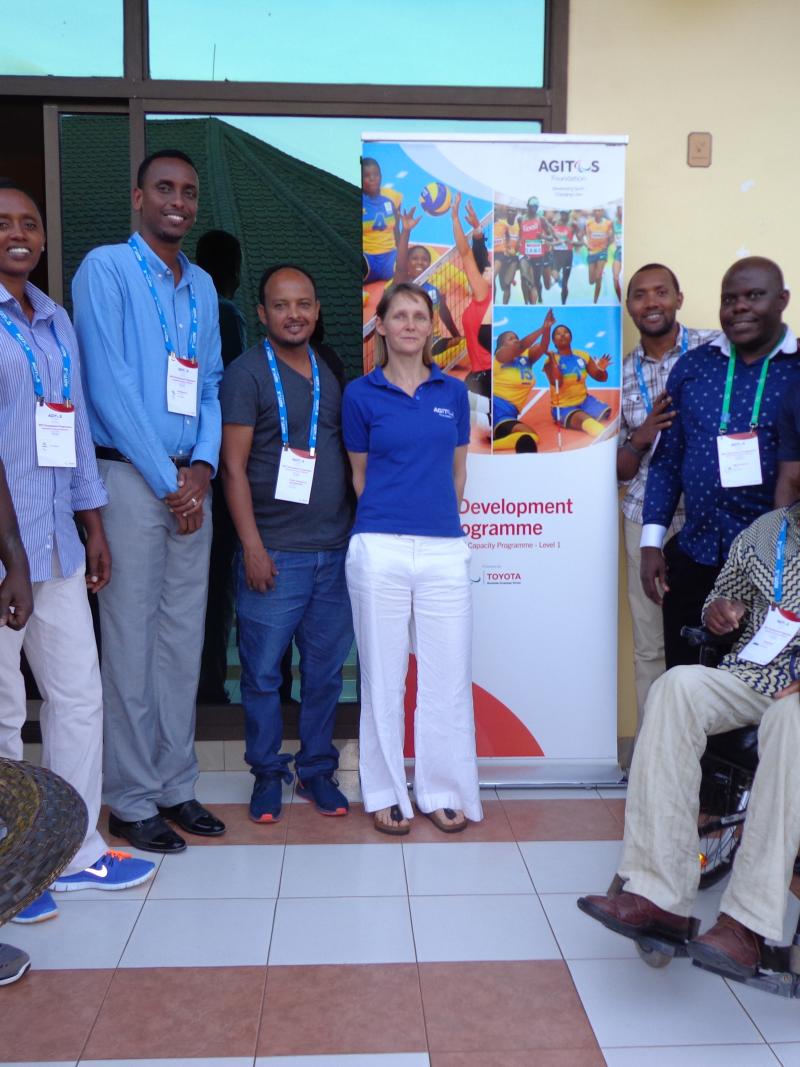 Leaders from NPCs Ethiopia, Kenya, Rwanda, Somalia, Tanzania and Uganda pose for a picture in Kigali, Rwanda