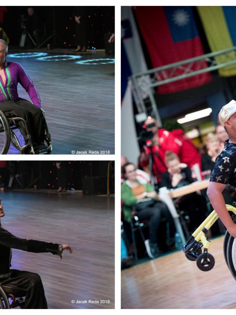 male Para dancers Ivan Sivak, Nilson Pires, Pawel Karpinski on the dancefloor
