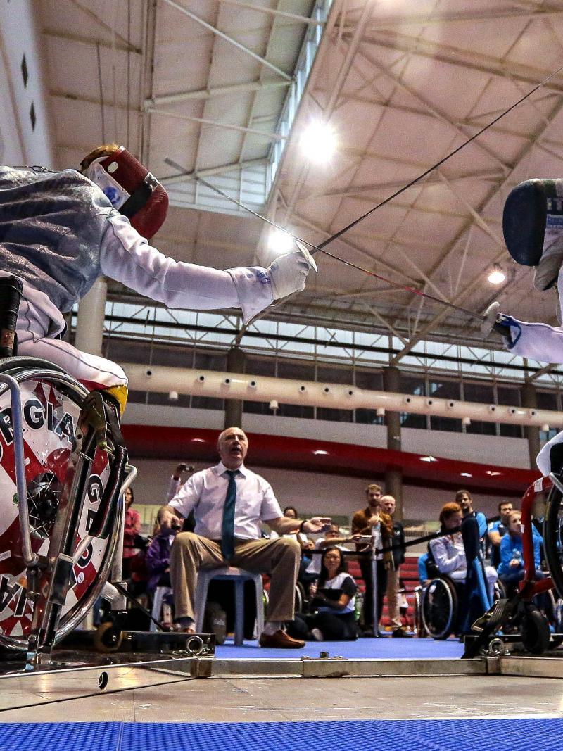 Georgian wheelchair fencer battles Beatrice Vio 