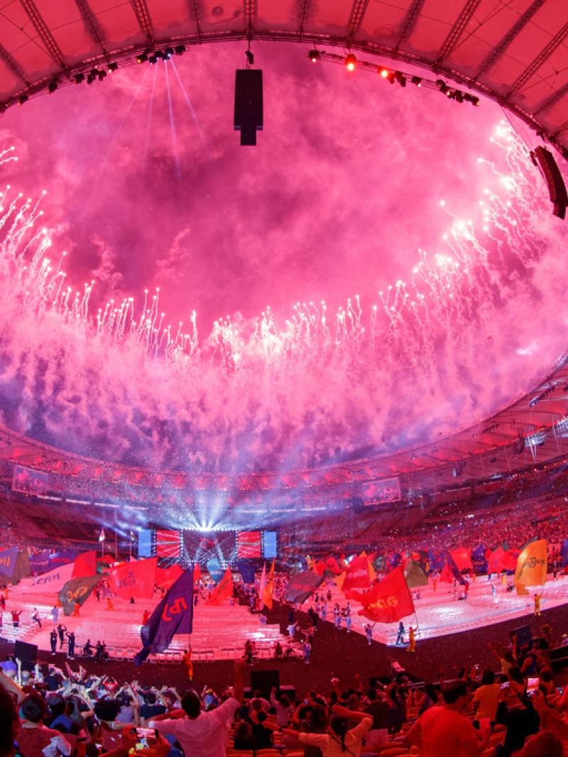 Fireworks at the Maracana stadium during the Rio 2016 Closing Ceremony