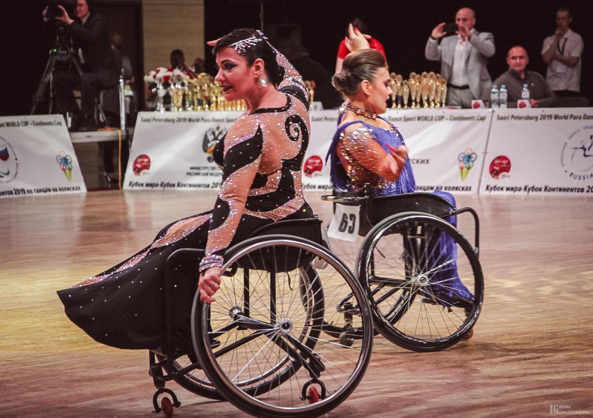 Two female Para dancers performing