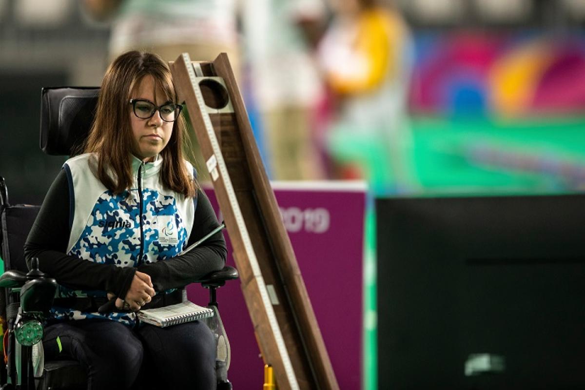 Boccia player Stefania Ferrando during a competition